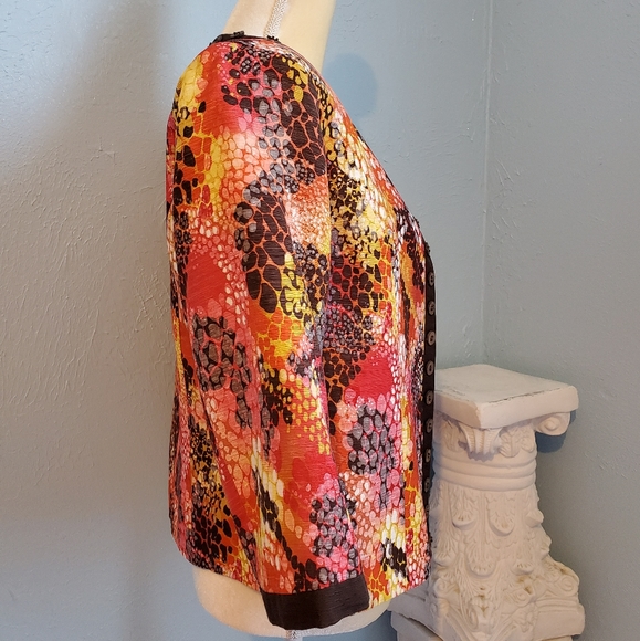TRENZ by Theresa Renz silk blend animal Blazer C12 - Picture 2 of 11